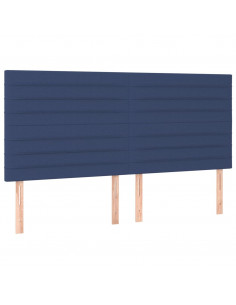 Giroletto a Molle con Materasso Blu 160x200 cm in Tessuto