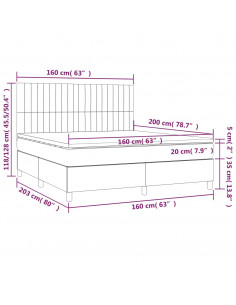 Giroletto a Molle con Materasso Blu 160x200 cm in Tessuto