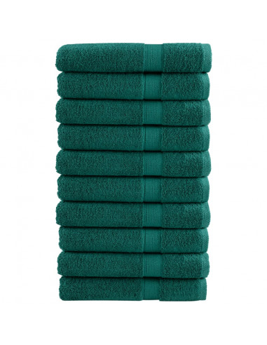 Asciugamani per Sauna 10 pz Verdi 80x200cm 600 g/m² 100% Cotone