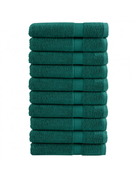 Asciugamani per Sauna 10 pz Verdi 80x200cm 600 g/m² 100% Cotone