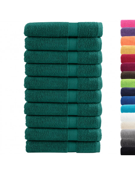 Asciugamani per Sauna 10 pz Verdi 80x200cm 600 g/m² 100% Cotone