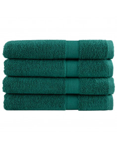 Asciugamani Premium 4 pz Verdi 100x200 cm 600 g/m² 100% Cotone 2