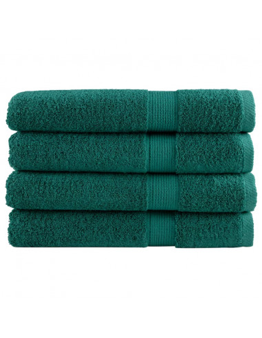 Asciugamani Premium 4 pz Verdi 100x200 cm 600 g/m² 100% Cotone