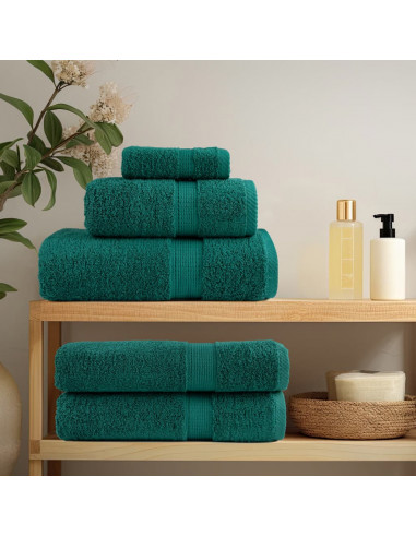 Asciugamani Premium 4 pz Verdi 100x200 cm 600 g/m² 100% Cotone