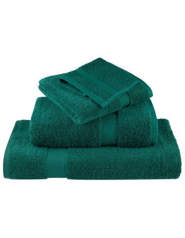 Asciugamani Premium 4 pz Verdi 100x200 cm 600 g/m² 100% Cotone