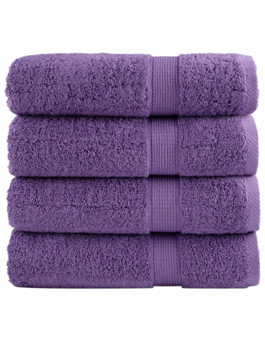Asciugamani Premium 4 pz Viola 50x100 cm 600 g/m² 100% Cotone