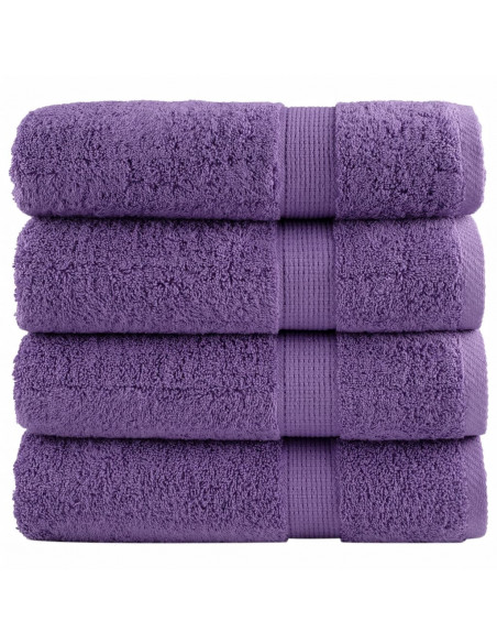 Asciugamani Premium 4 pz Viola 50x100 cm 600 g/m² 100% Cotone