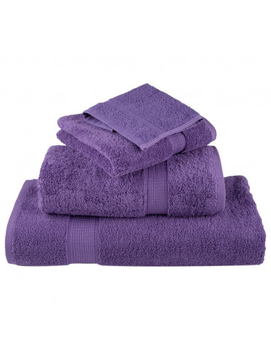 Asciugamani Premium 4 pz Viola 50x100 cm 600 g/m² 100% Cotone