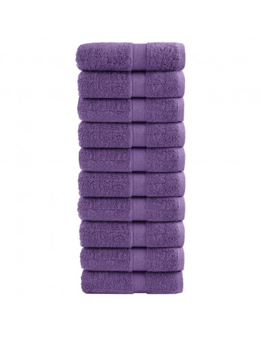 Asciugamani Premium 10 pz Viola 30x30 cm 600 g/m² 100% Cotone