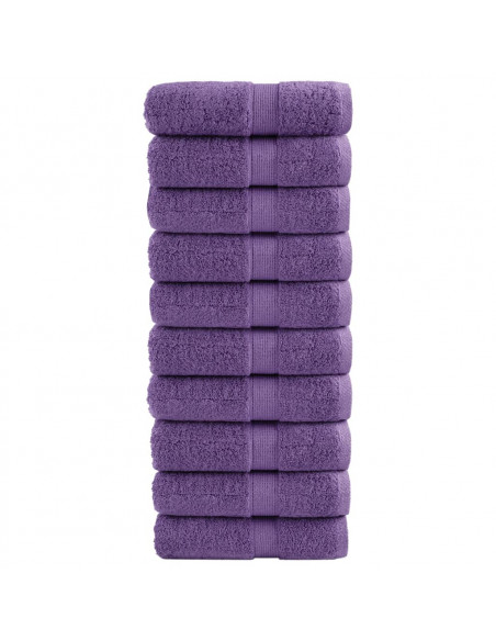 Asciugamani Premium 10 pz Viola 30x30 cm 600 g/m² 100% Cotone