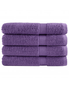 Asciugamani per Sauna 4 pz Viola 80x200 cm 600 g/m² 100% Cotone 2