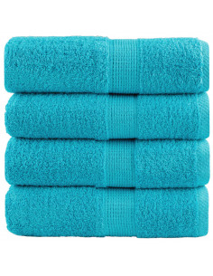 Asciugamani Premium 4 pz Turchesi 30x30 cm 600 g/m² 100% Cotone 2