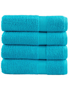 Asciugamani Premium 4 pz Turchesi 50x100cm 600 g/m² 100% Cotone 2