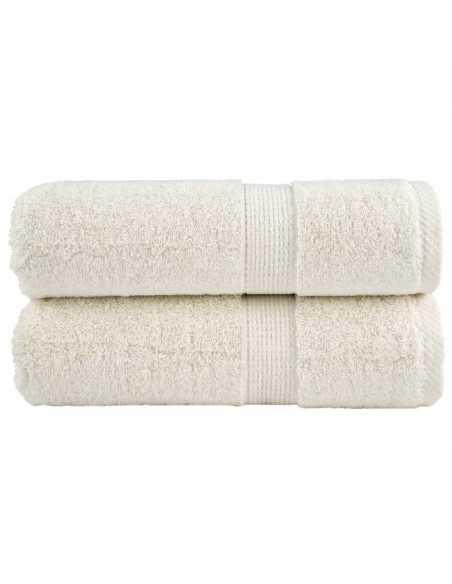 Asciugamani Premium 2 pz Crema 30x30 cm 600 g/m² 100% Cotone
