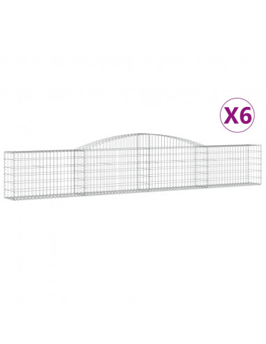 Cesti Gabbioni ad Arco 6 pz 400x30x60/80 cm Ferro Zincato