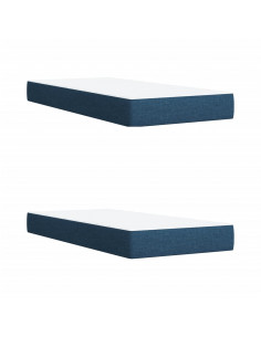 Giroletto a Molle con Materasso Blu 200x200 cm in Tessuto
