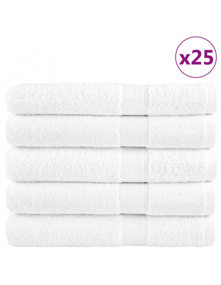 Asciugamani per Sauna 25 pz Bianchi 80x200cm 600gsm 100% Cotone