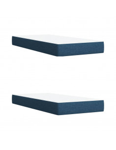 Giroletto a Molle con Materasso Blu 200x200 cm in Tessuto