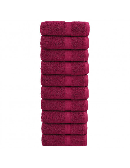Asciugamani Ospiti 10 pz Bordeaux 30x50 cm 600gsm 100% Cotone