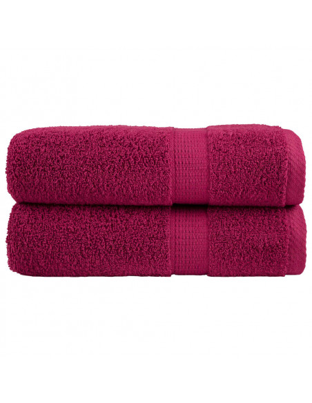 Asciugamani da Bagno 2 pz Bordeaux 100x150cm 600gsm 100% Cotone