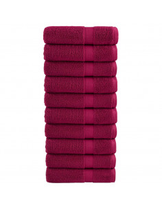 Asciugamani Bagno 10 pz Bordeaux 100x150 cm 600gsm 100% Cotone 2