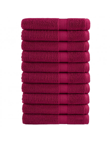 Asciugamani Sauna 10 pz Bordeaux 80x200cm 600gsm 100% Cotone