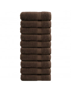 Asciugamani da Bagno 10 pz Marroni 100x150cm 600gsm 100% Cotone 2