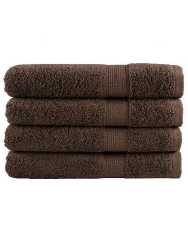 Asciugamani per Sauna 4 pz Marroni 80x200cm 600gsm 100% Cotone