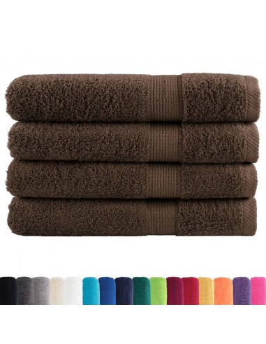 Asciugamani per Sauna 4 pz Marroni 80x200cm 600gsm 100% Cotone