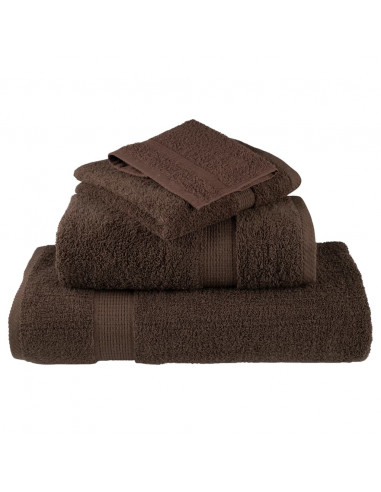 Asciugamani per Sauna 4 pz Marroni 80x200cm 600gsm 100% Cotone