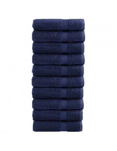 Asciugamani Doccia 10 pz Blu Navy 70x140 cm 600gsm 100% Cotone