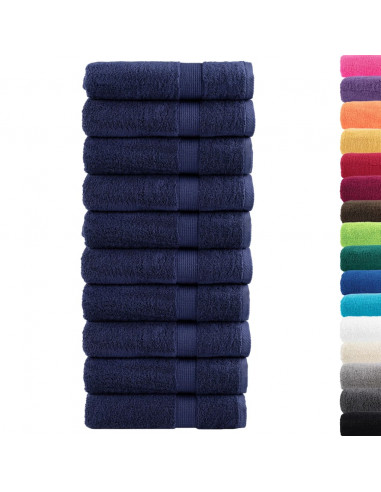 Asciugamani Doccia 10 pz Blu Navy 70x140 cm 600gsm 100% Cotone