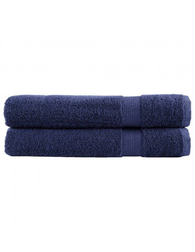 Asciugamani Premium 2 pz Blu Navy 100x200cm 600gsm 100% Cotone
