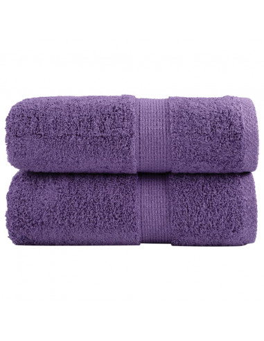 Asciugamani per Ospiti 2 pz Viola 30x50 cm 600 g/m² 100% Cotone