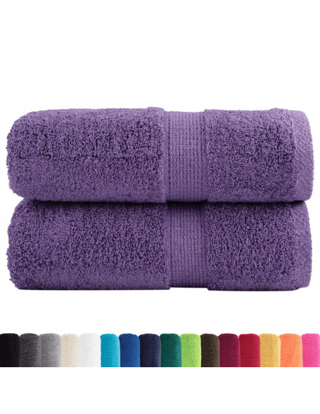 Asciugamani per Ospiti 2 pz Viola 30x50 cm 600 g/m² 100% Cotone