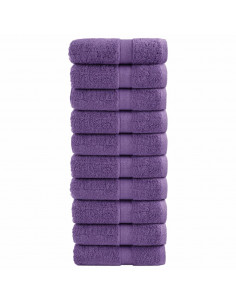 Asciugamani per Ospiti 10 pz Viola 30x50cm 600 g/m² 100% Cotone 2