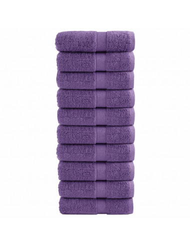 Asciugamani per Ospiti 10 pz Viola 30x50cm 600 g/m² 100% Cotone