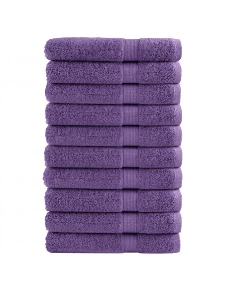 Asciugamani Premium 10 pz Viola 100x200 cm 600 g/m² 100% Cotone