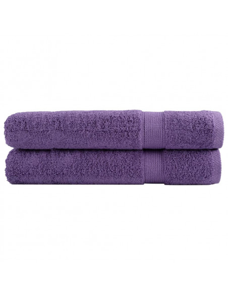 Asciugamani Premium 2 pz Viola 100x200 cm 600 g/m² 100% Cotone