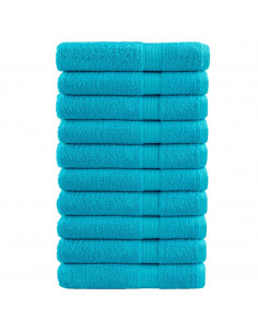 Asciugamani 10 pz Turchese 100x200 cm 600 g/m² 100% Cotone 2