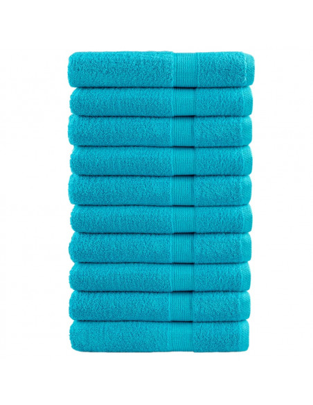 Asciugamani 10 pz Turchese 100x200 cm 600 g/m² 100% Cotone