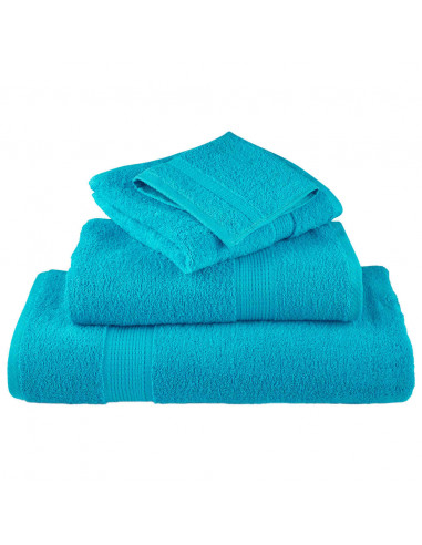 Asciugamani 10 pz Turchese 100x200 cm 600 g/m² 100% Cotone