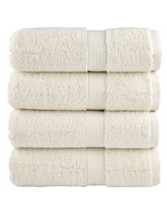 Asciugamani Premium 4 pz Crema 30x30 cm 600 g/m² 100% Cotone 2