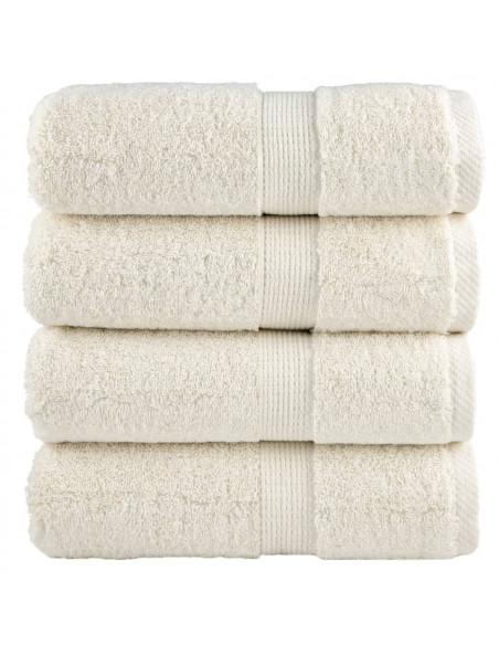 Asciugamani Premium 4 pz Crema 30x30 cm 600 g/m² 100% Cotone