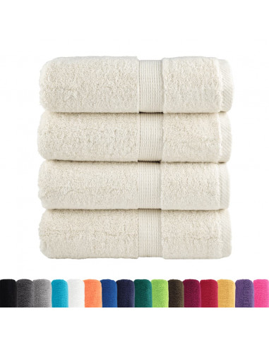 Asciugamani Premium 4 pz Crema 30x30 cm 600 g/m² 100% Cotone