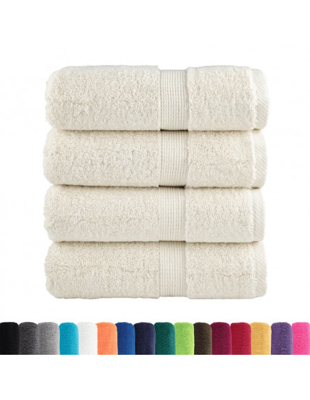 Asciugamani Premium 4 pz Crema 30x30 cm 600 g/m² 100% Cotone