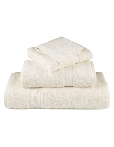 Asciugamani Premium 4 pz Crema 30x30 cm 600 g/m² 100% Cotone