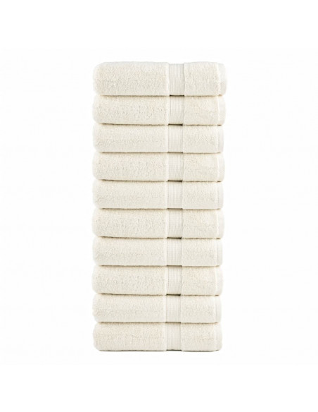 Asciugamani Premium 10 pz Crema 50x100 cm 600 g/m² 100% Cotone