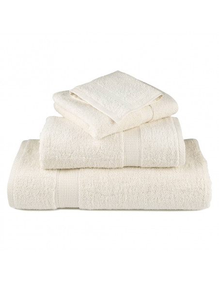 Asciugamani Premium 10 pz Crema 50x100 cm 600 g/m² 100% Cotone