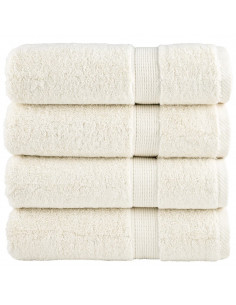 Asciugamani da Doccia 4 pz Crema 70x140 cm 600 g/m² 100% Cotone 2
